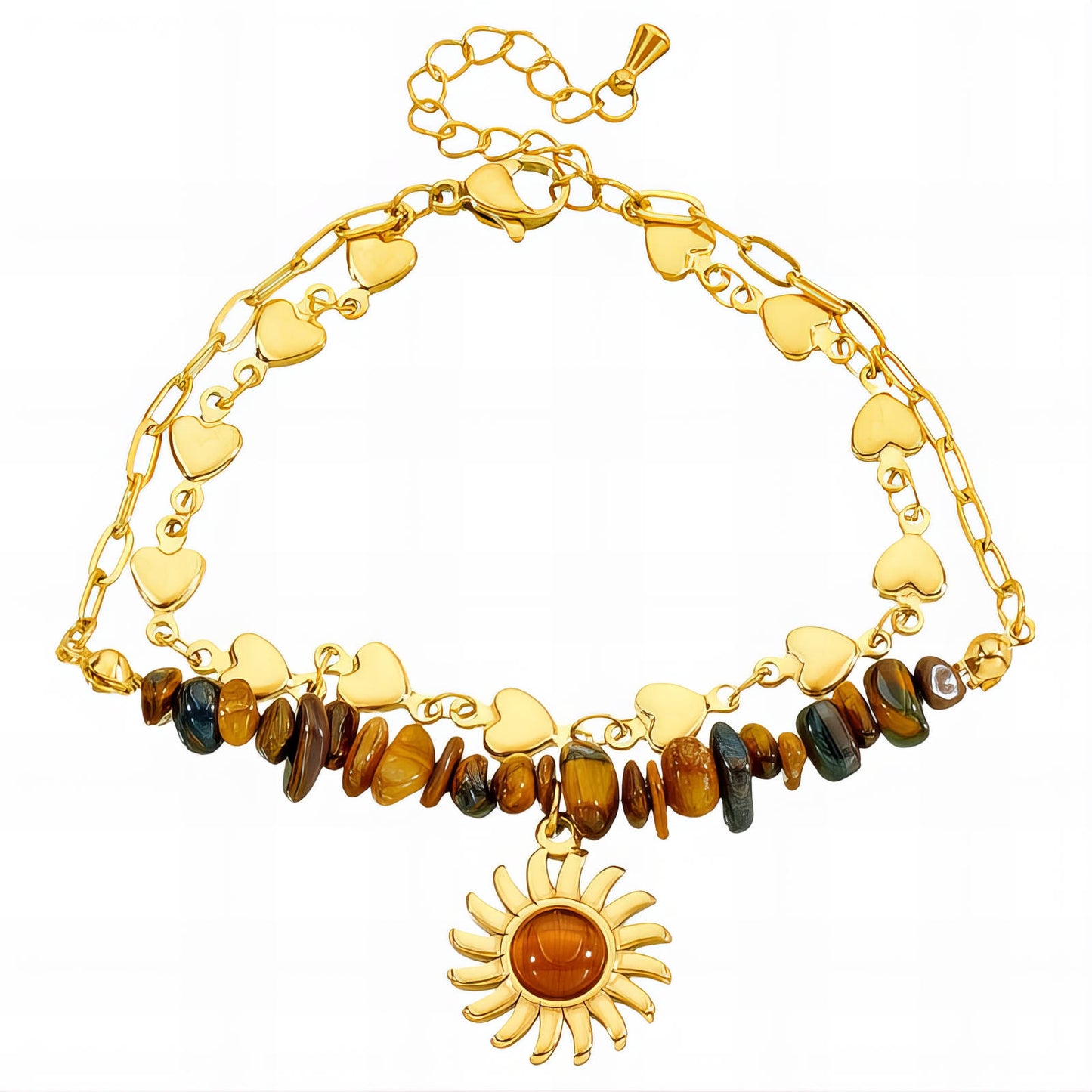 Sun Bracelet, 18K Gold Plated Steel
