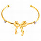 Bow Bracelet, 18K Gold Plated Steel