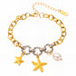 Starfish Bracelet, 18K Gold Plated Steel