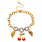 Cherry Bracelet, 18K Gold Plated Steel