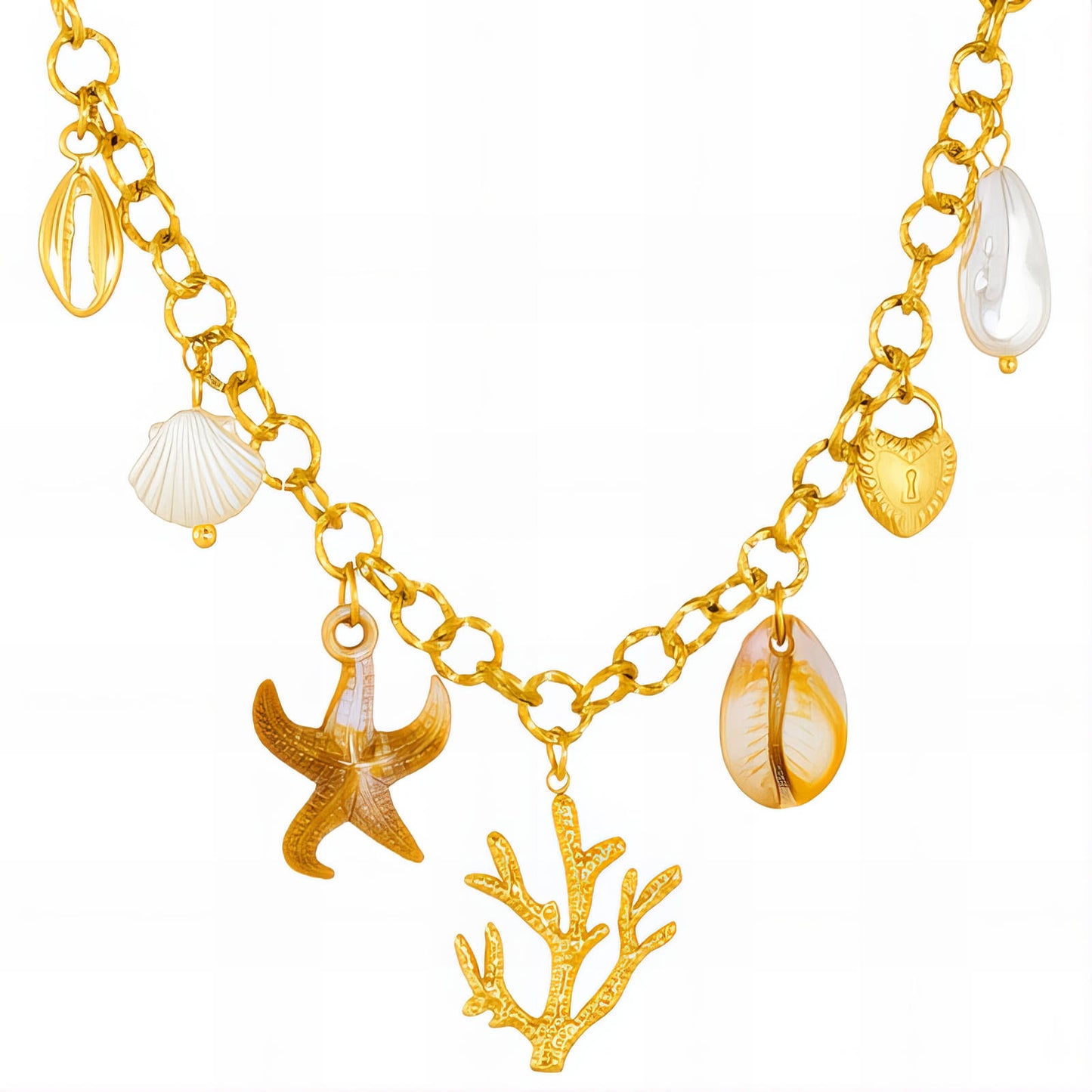 Necklace, 18K Gold Plated Steel