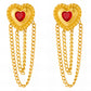 Hearts Earrings, 18K Gold Plated Steel