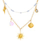 Sun Necklace, 18K Gold Plated Steel