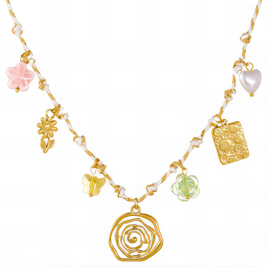 Necklace, 18K Gold Plated Steel