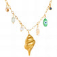 Seashells Necklace, 18K Gold Plated Steel