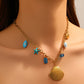 Seashells Necklace, 18K Gold Plated Steel