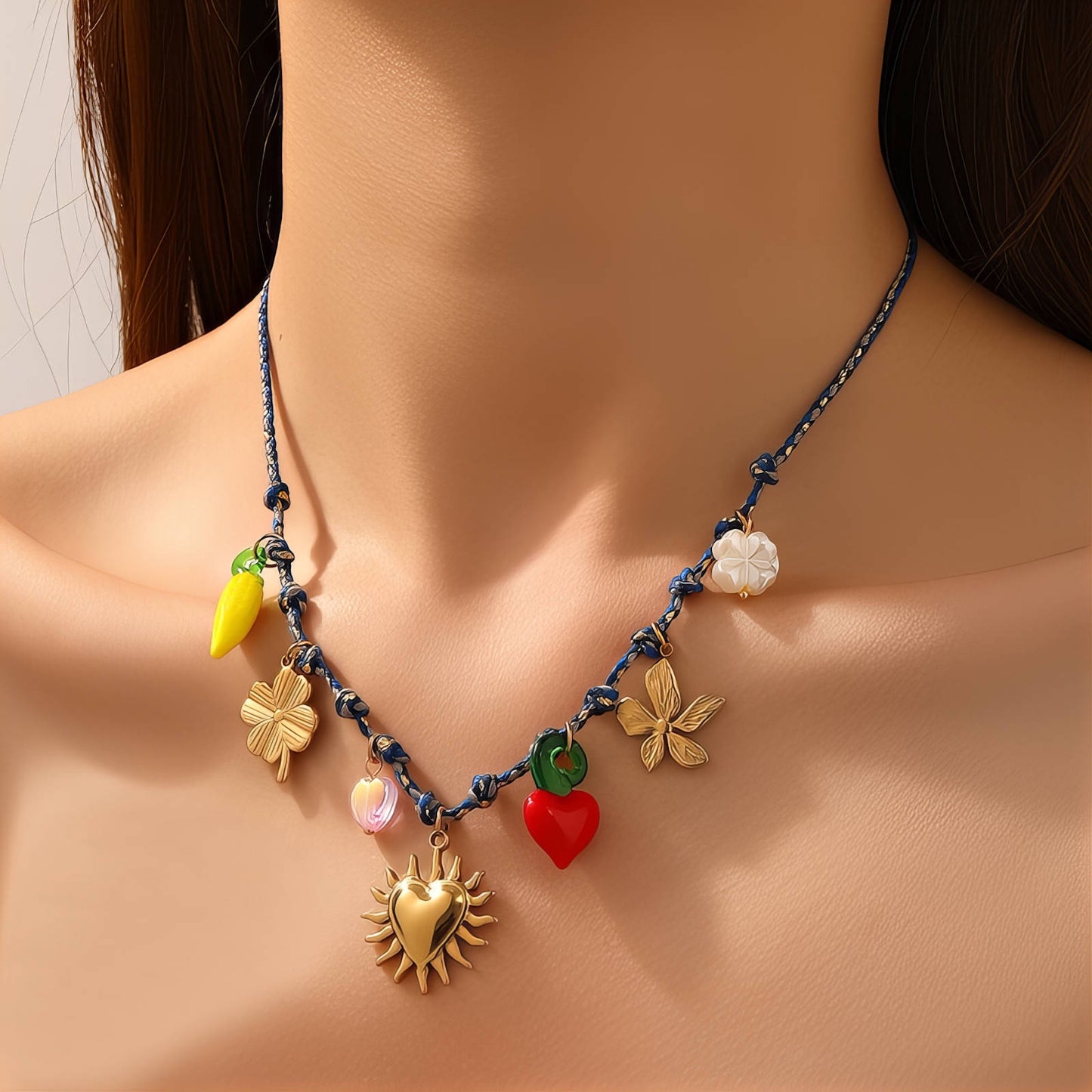 Hearts Necklace, 18K Gold Plated Steel