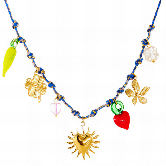 Hearts Necklace, 18K Gold Plated Steel