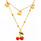 Cherry Necklace, 18K Gold Plated Steel