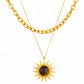 Sun Necklace, 18K Gold Plated Steel