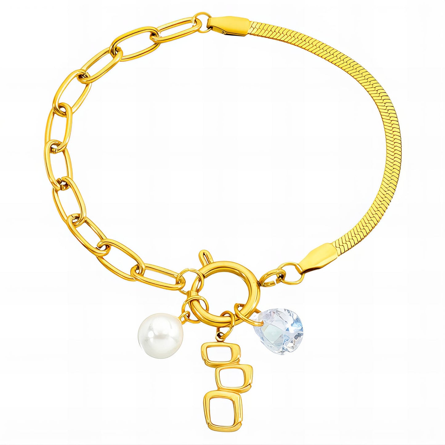 Bracelet, 18K Gold Plated Steel