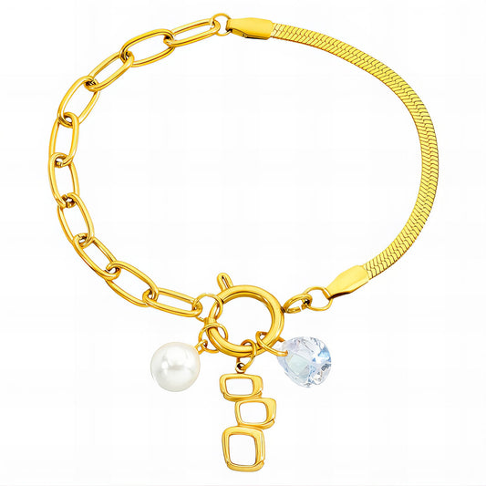 Bracelet, 18K Gold Plated Steel