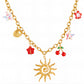 Sun Necklace, 18K Gold Plated Steel