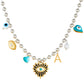 Evil Eyes Necklace, 18K Gold Plated Steel