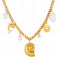 Seashells Necklace, 18K Gold Plated Steel