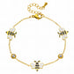 Bees Bracelet, 18K Gold Plated Steel