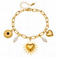 Hearts Bracelet, 18K Gold Plated Steel