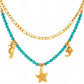 Starfish Necklace, 18K Gold Plated Steel