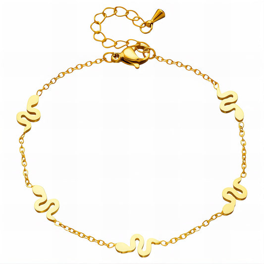 Snakes Bracelet, 18K Gold Plated Steel