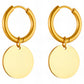 Earrings, 18K Gold Plated Steel