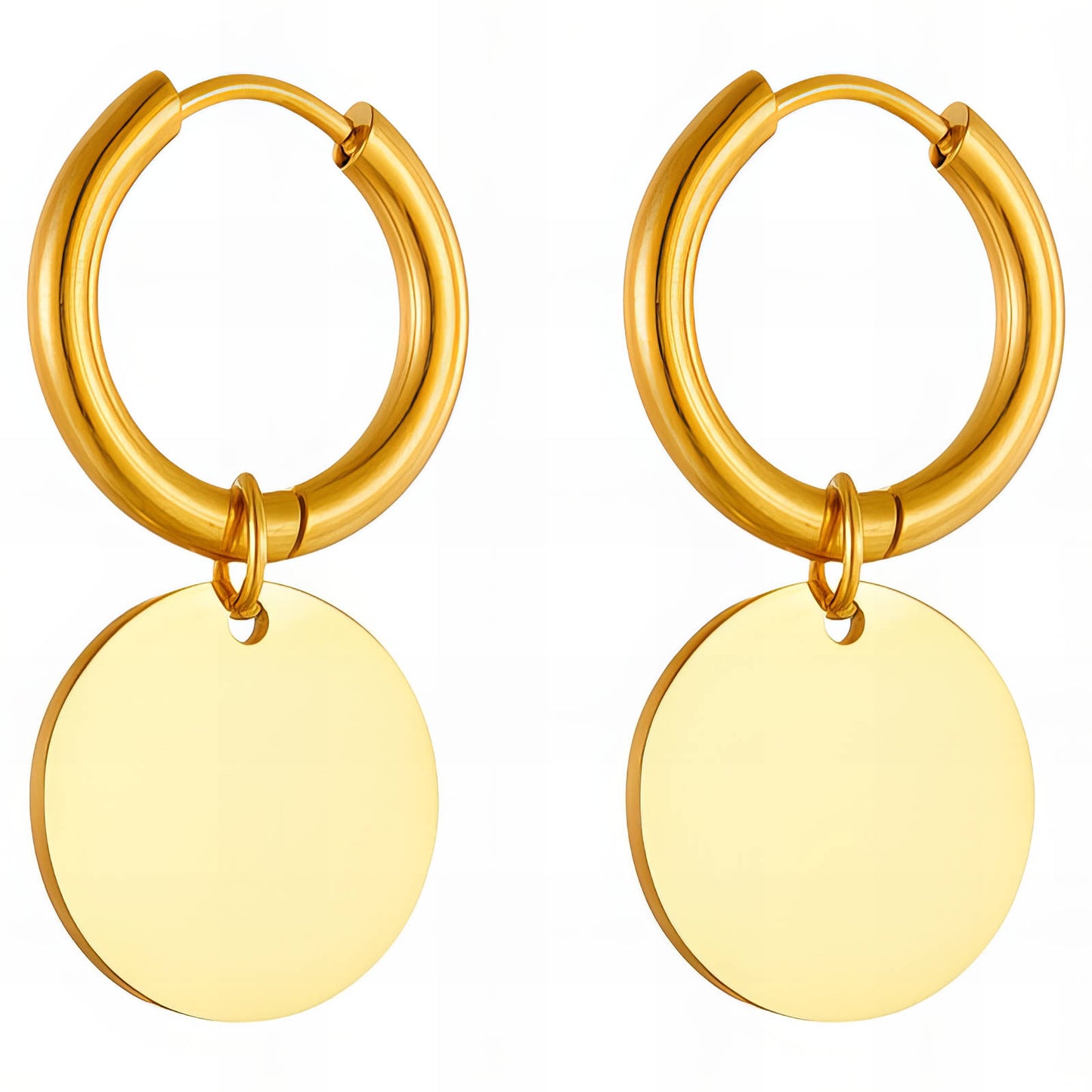 Earrings, 18K Gold Plated Steel