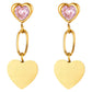 Hearts Earrings, 18K Gold Plated Steel