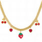 Strawberry Necklace, 18K Gold Plated Steel