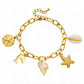 Seashells Bracelet, 18K Gold Plated Steel
