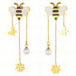 Bees Earrings, 18K Gold Plated Steel
