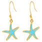 Starfishes Earrings, 18K Gold Plated Steel