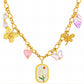 Flower Necklace, 18K Gold Plated Steel