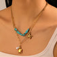 Turtle Necklace, 18K Gold Plated Steel