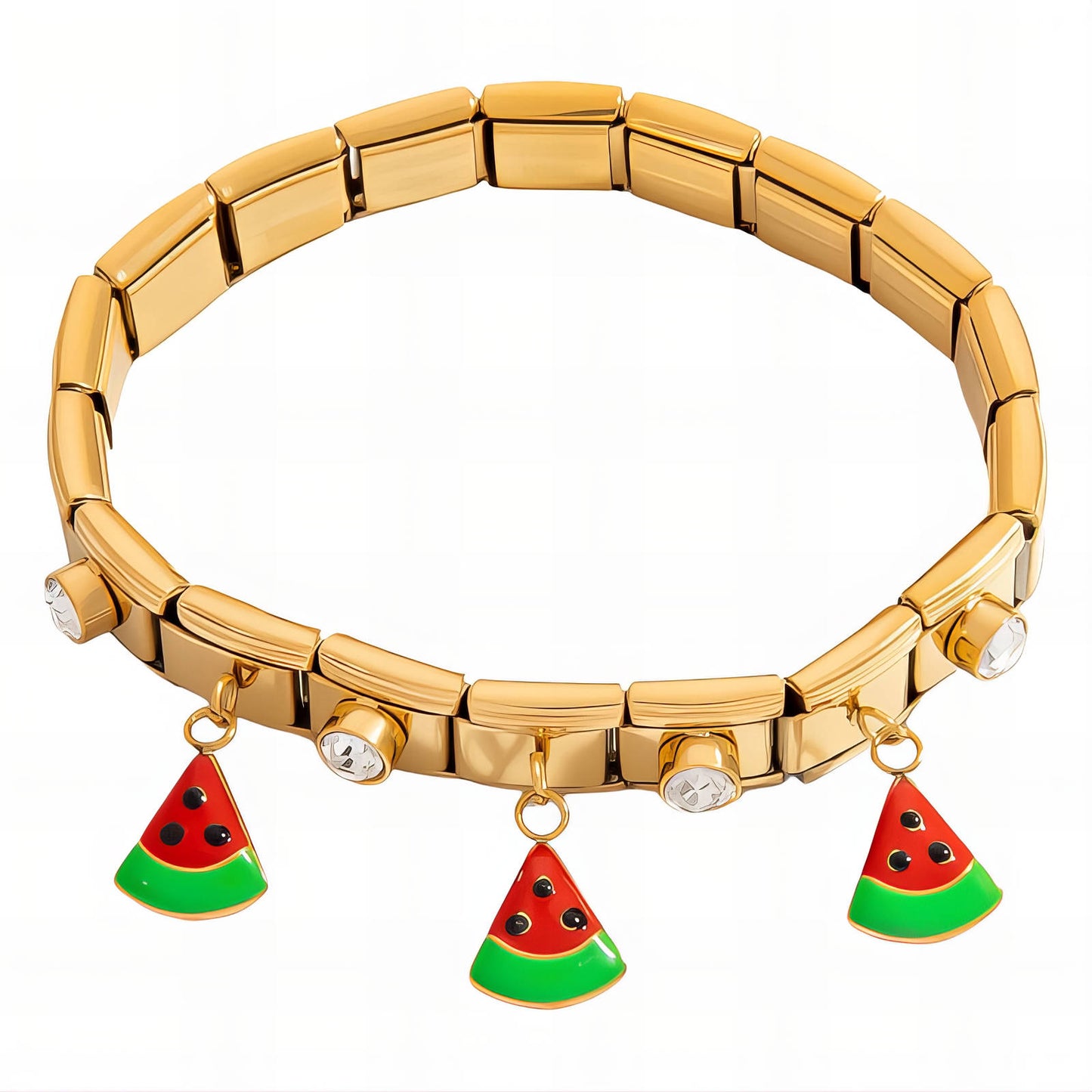 Watermelons Bracelet, 18K Gold Plated Steel