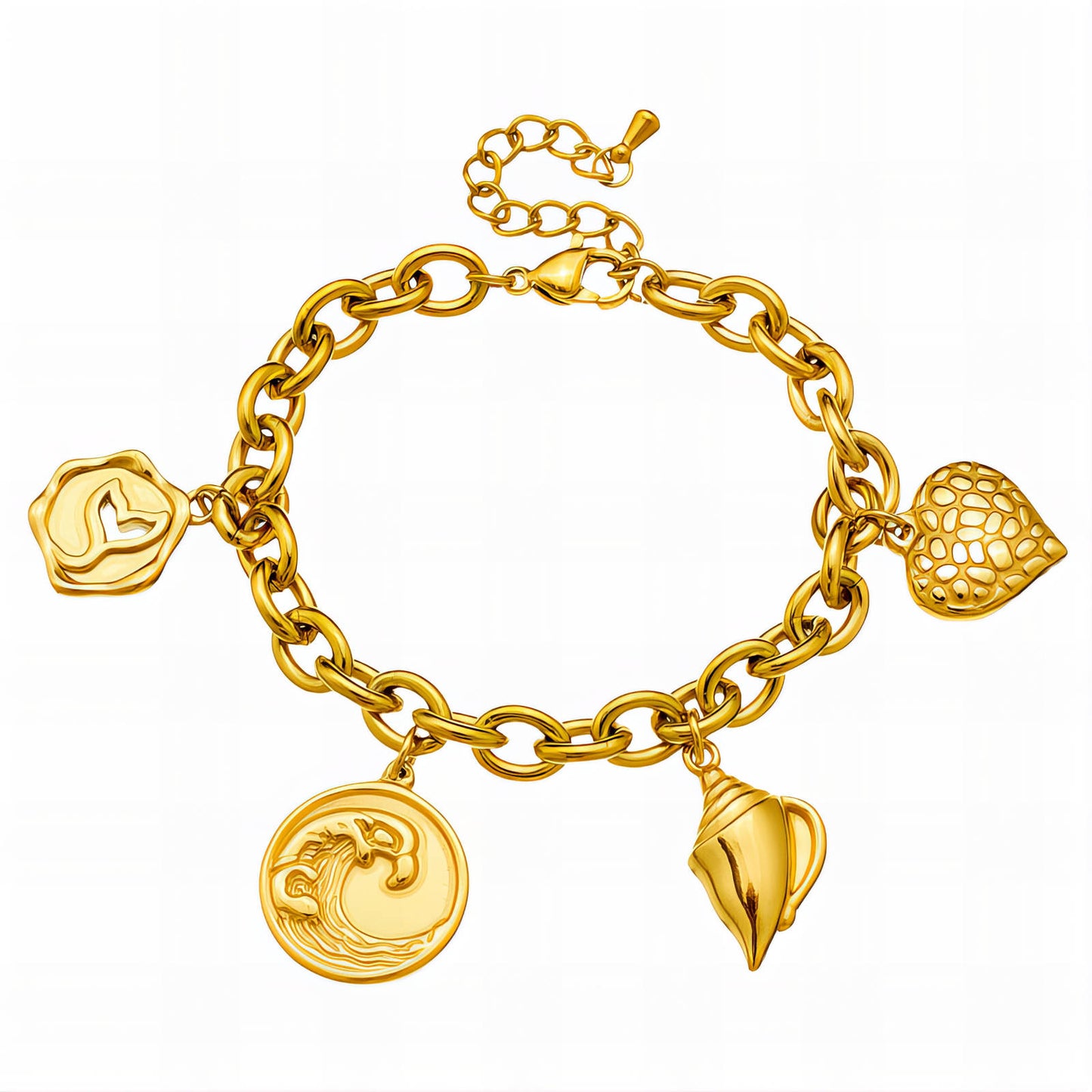 Bracelet, 18K Gold Plated Steel