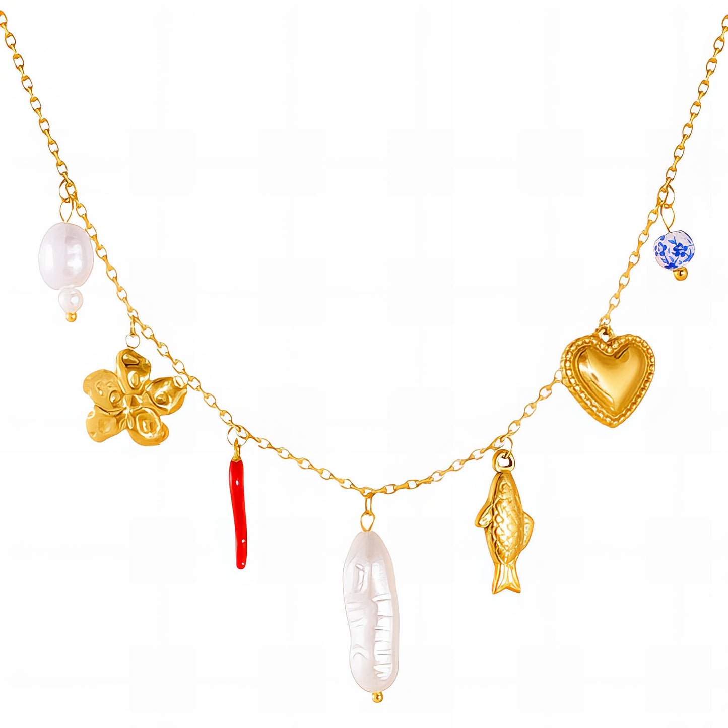 Necklace, 18K Gold Plated Steel