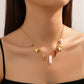 Necklace, 18K Gold Plated Steel