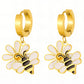 Bees Earrings, 18K Gold Plated Steel