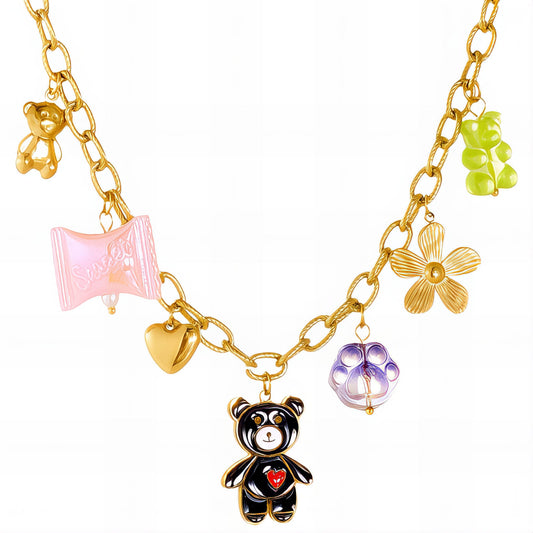 Necklace, 18K Gold Plated Steel