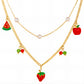 Strawberry Necklace, 18K Gold Plated Steel