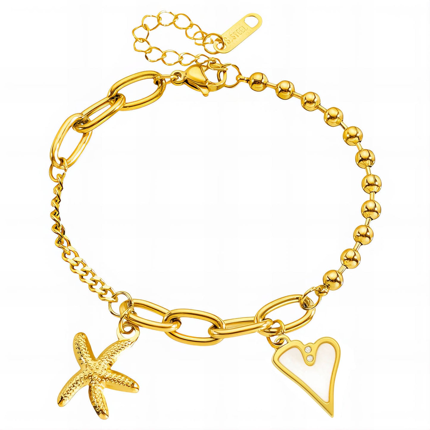 Bracelet, 18K Gold Plated Steel