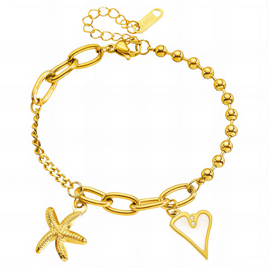 Bracelet, 18K Gold Plated Steel