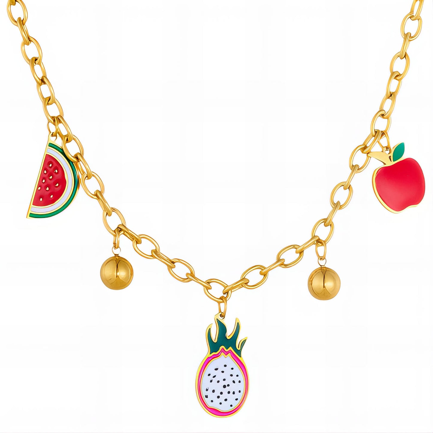 Necklace, 18K Gold Plated Steel