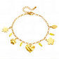 Heart Bracelet, 18K Gold Plated Steel