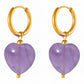 Hearts Earrings, 18K Gold Plated Steel