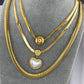 Necklace, 18K Gold Plated Steel