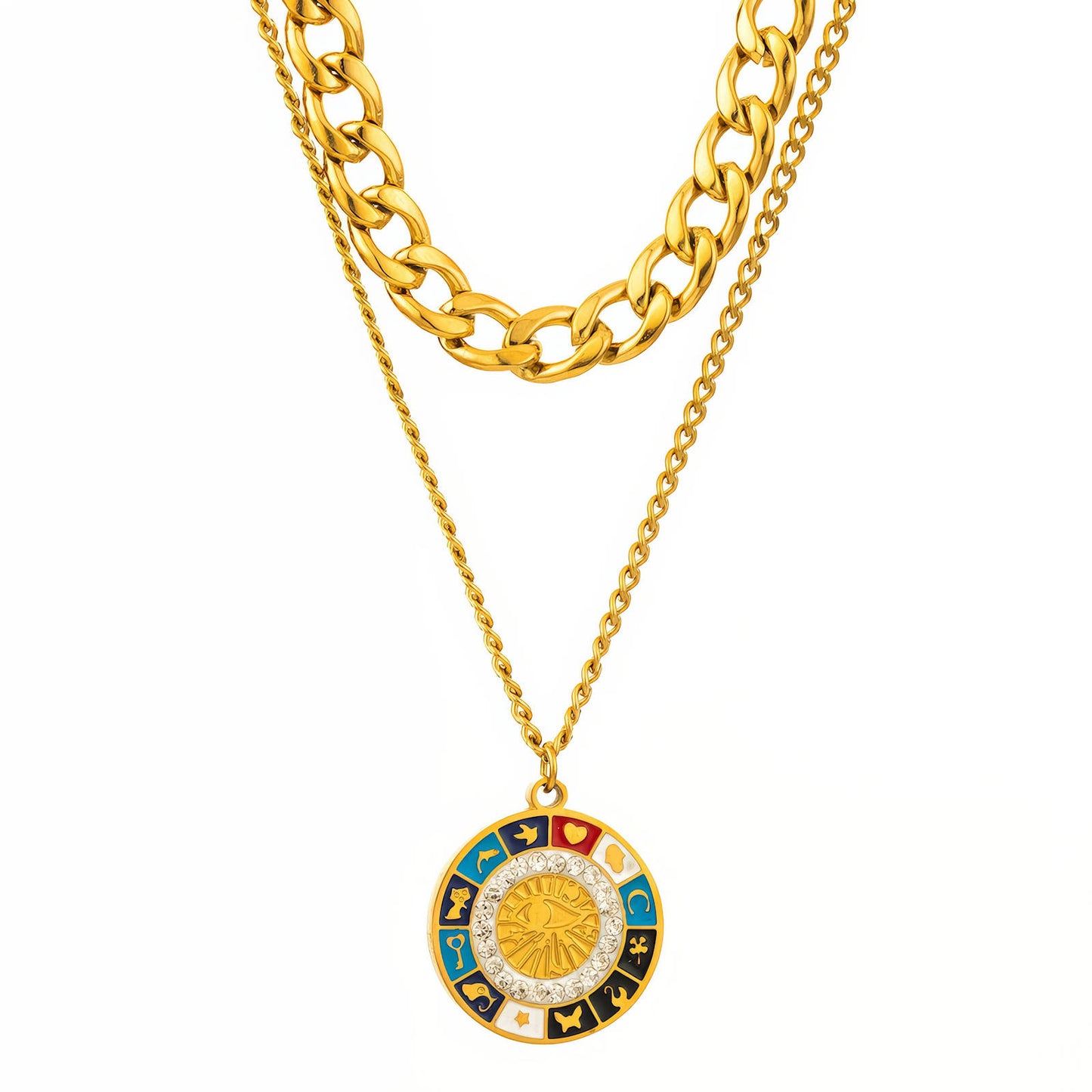 Necklace, 18K Gold Plated Steel
