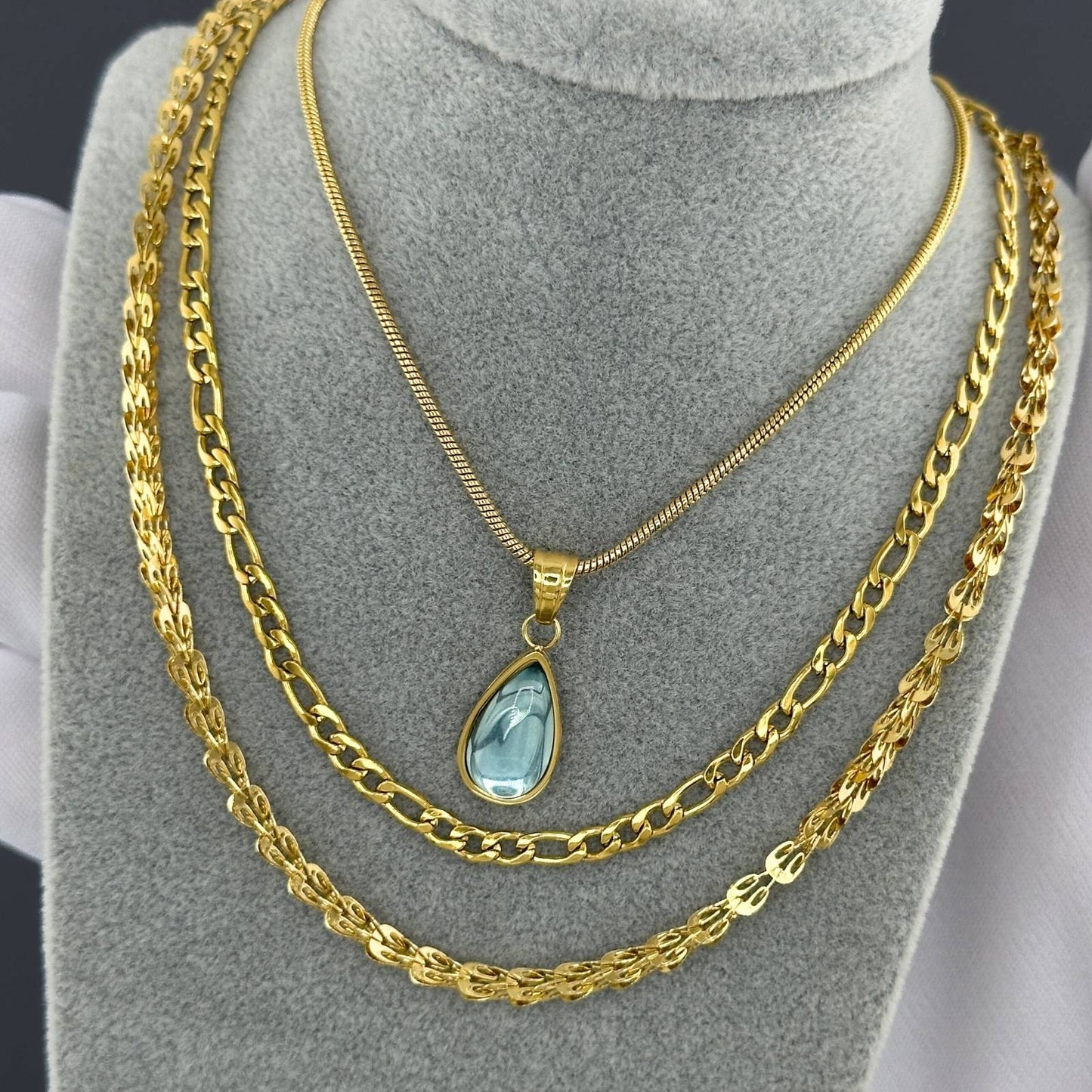 Necklace, 18K Gold Plated Steel