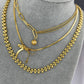 Hearts Necklace, 18K Gold Plated Steel