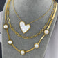 Heart Necklace, 18K Gold Plated Steel