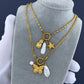 Starfish Necklace, 18K Gold Plated Steel